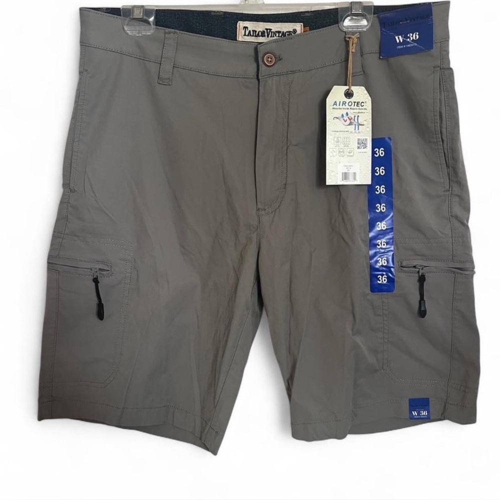 NWT Men’s Tailor Vintage Gray Airotec cargo shorts size 36